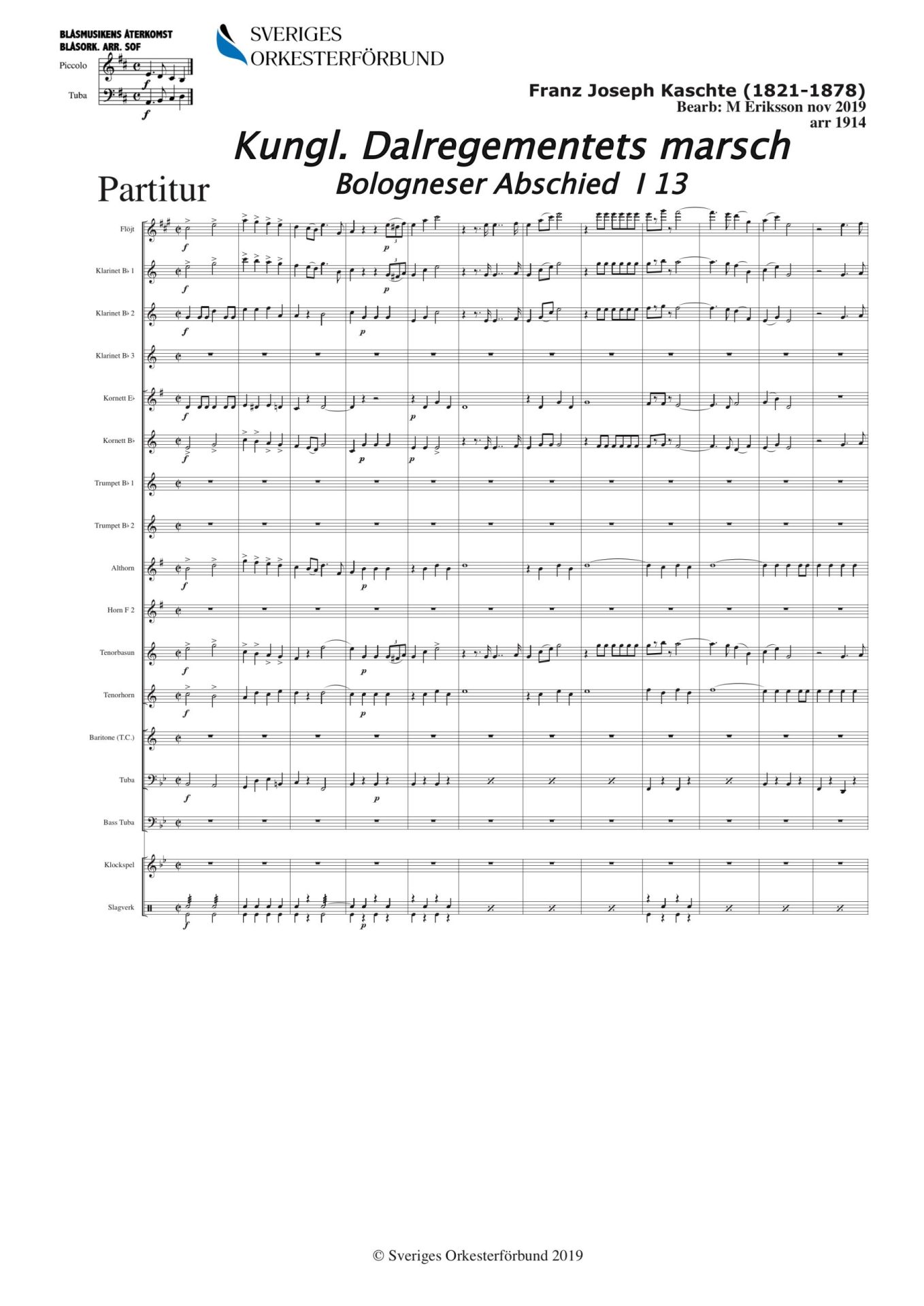 Kungl. Dalregemtets marsch / Bologneser Abschied