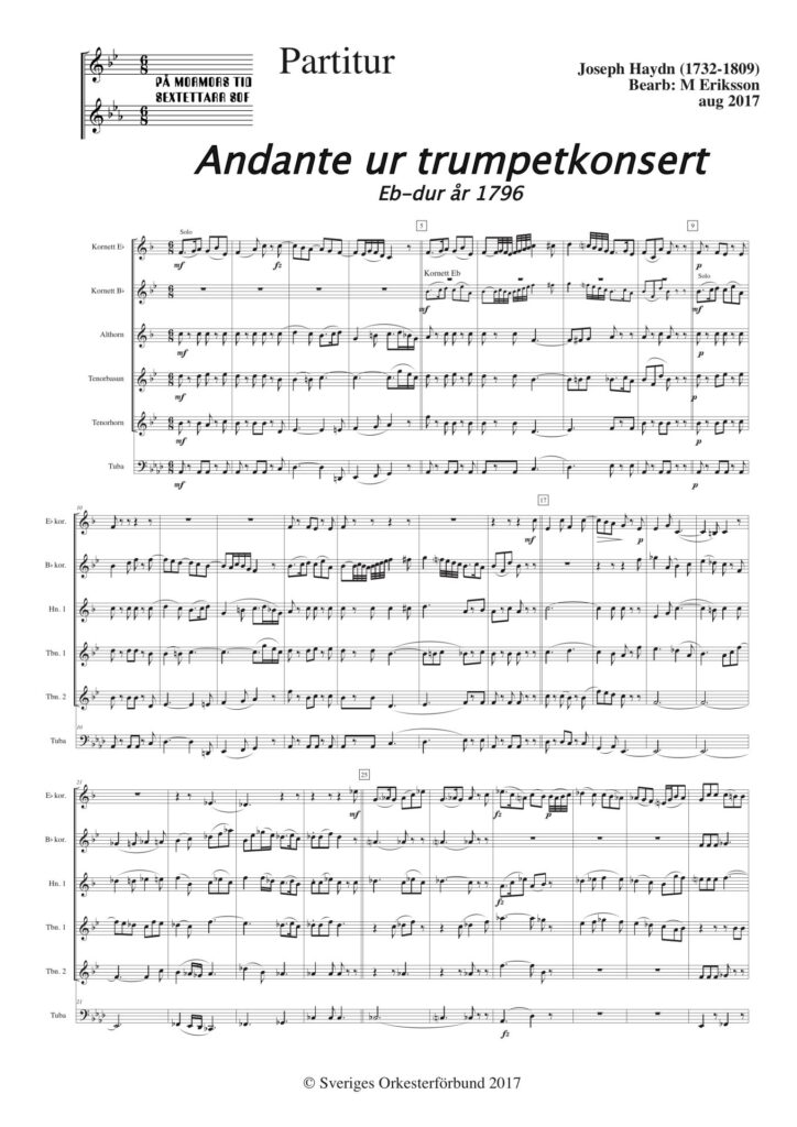 Andante UR TRUMPETKONSERT, Eb dur