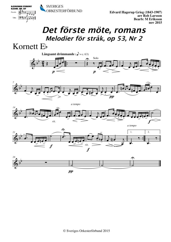 Det förste möte, romans, Op 53