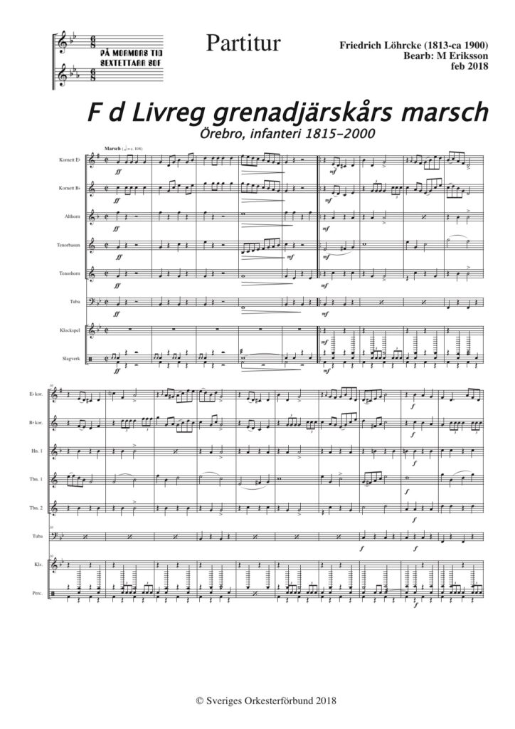 Livreg. Grenadjärkskårs marsch (I3 Örebro)