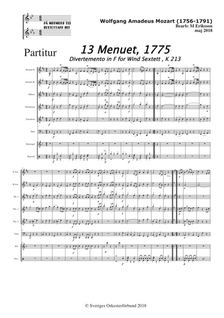 Menuet, nr 13 ur Divertemento