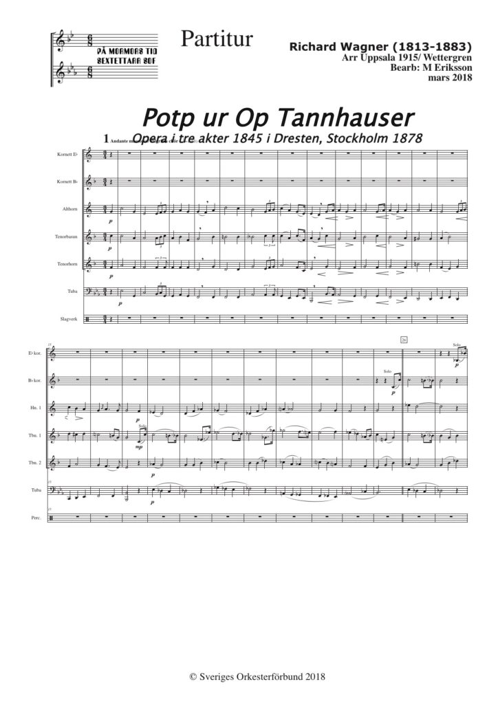 Tannhaser, potp ur
