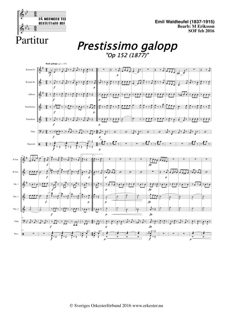 Prestissimo galopp, Op 152