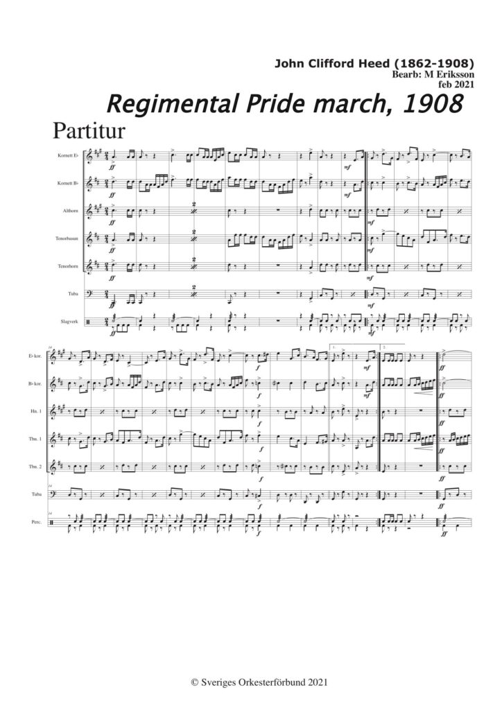 Regimental Pride march, 1908