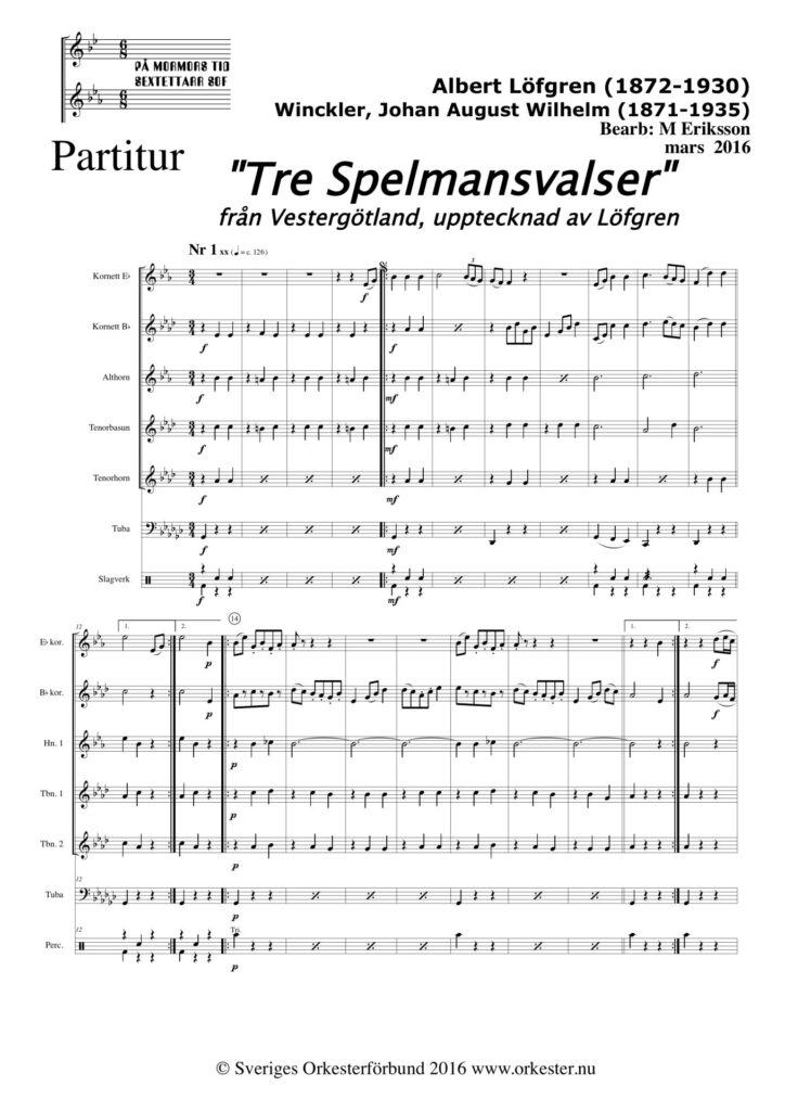 Tre spelmansvalser - uppt Albert Löfgren
