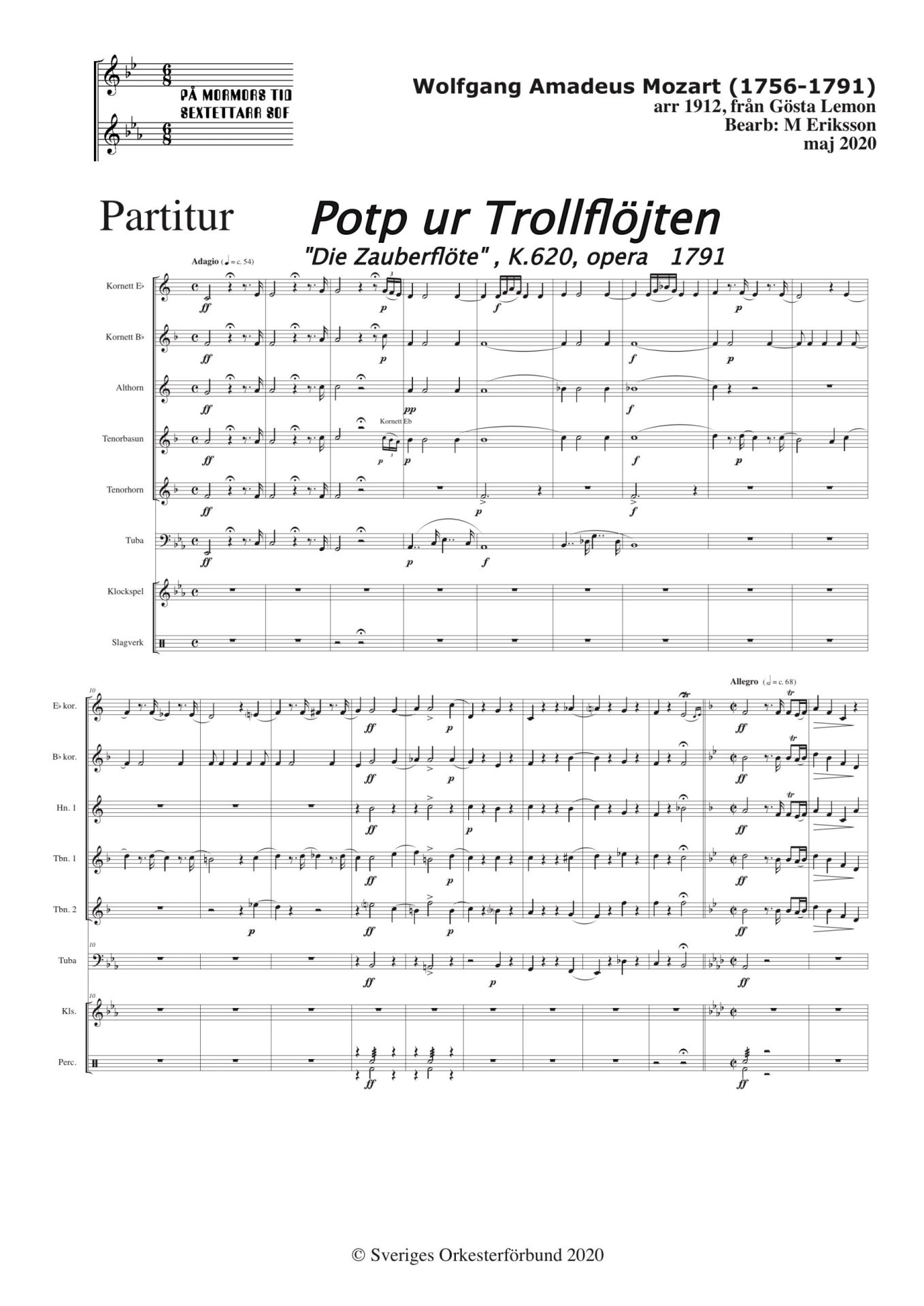 Trollflöjten, Potp ur