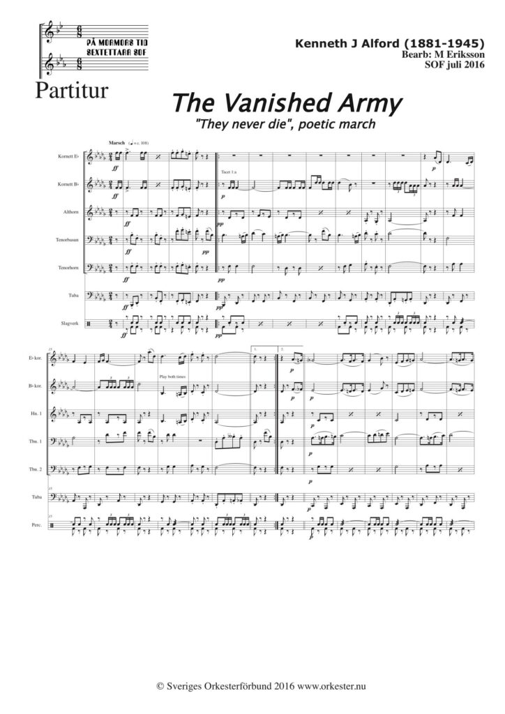 The Vanished Army, marsch